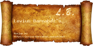 Levius Barnabás névjegykártya